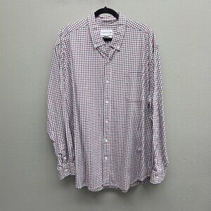 Saddlebred Shirt Mens 2XL XXL Plaid Classic Fit Button Down Casual